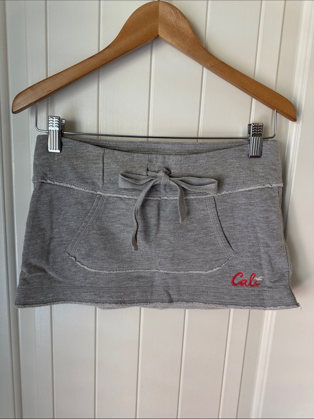 Hollister Gray Mini Skirt with Drawstring and Pocket